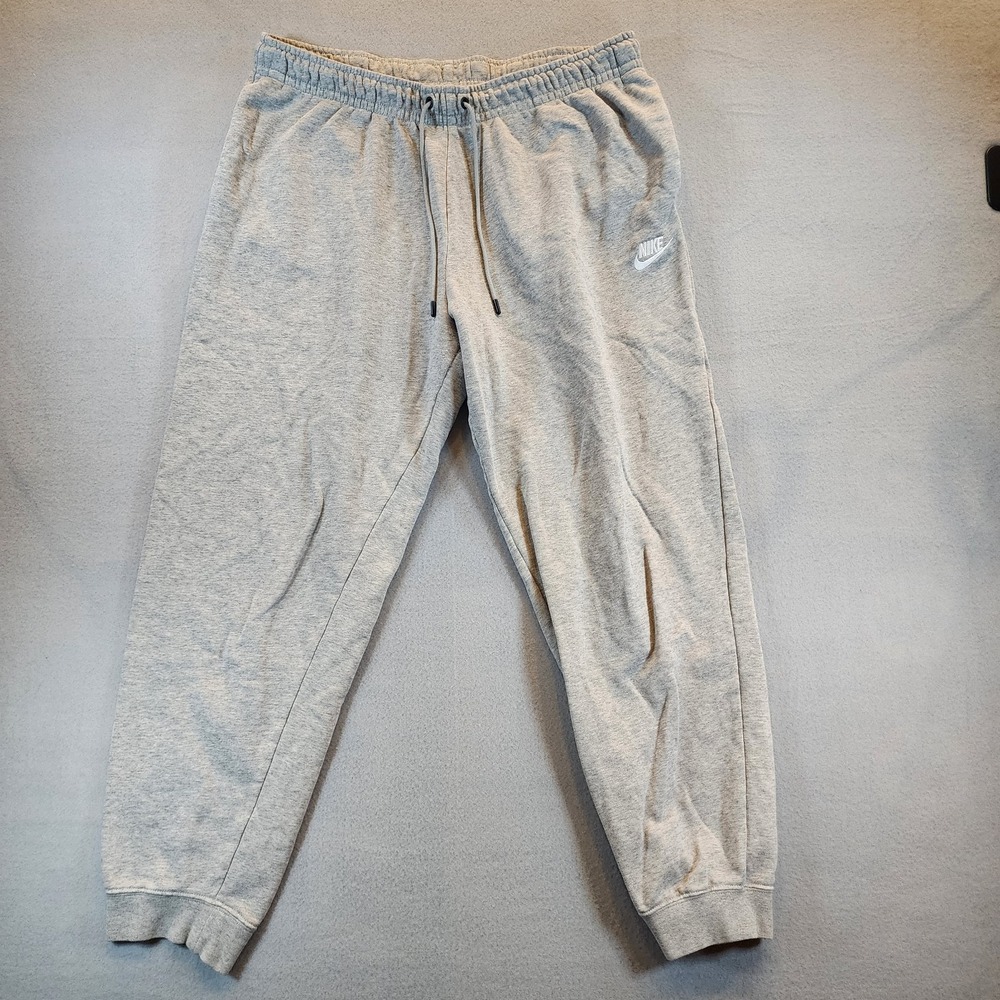 Nike Sportswear Club Fleece Jogger Sweatpants Gray Heather XL Embroidered Logo